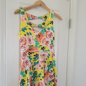 Yellow floral A-line Dress